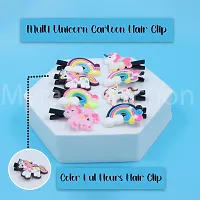 Myra Collection 10 Pcs Baby Doll Unicorn Hair Clip Multicolor Stylish Unicorn Hair Clip Hair Accessories For Girls And Women-thumb2