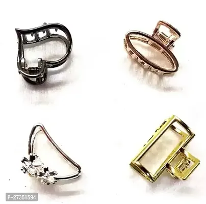 Pack Of 4 Pieces Small Metal Clutch Hair Clip For Women-thumb0