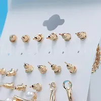 Myra Collection Pack Of 9 Pcs Fancy Gold Earring Party Wear Earring Accessories-thumb2