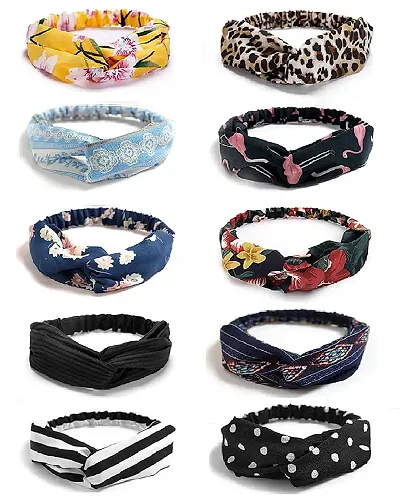 Myra collection? floral Print Stretchy Hair Bands, Vintage Hair Accessories, Pcs Hair Band (Multicolor)