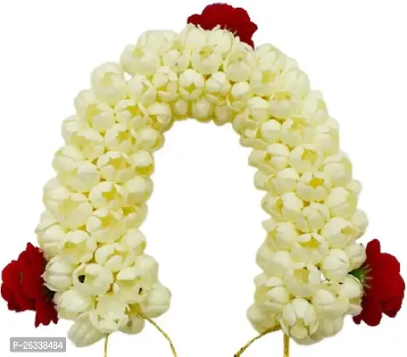 Myra collection? Wedding Gajra With Rose For Girls Pack of 1 Hair Band (White)-thumb0