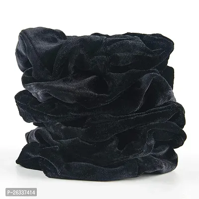 6 Pack Black Big Hair Scrunchies Velvet Scrunchy Hair Elastic Large Rubber Band-thumb3