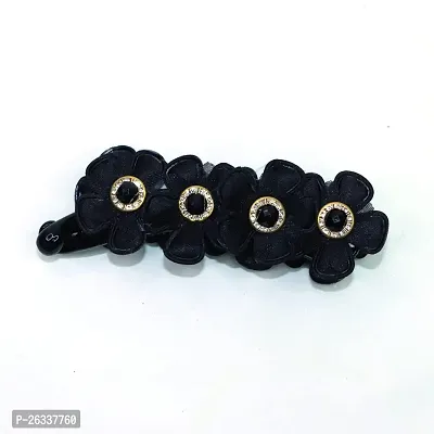 Myra collection Banana Hair Clip Flower Hair clip for women (black)-thumb0