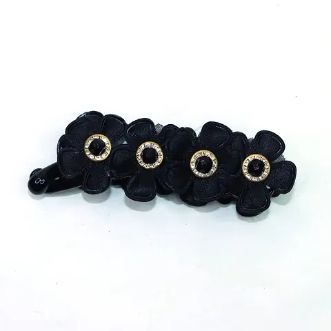 Myra collection Banana Hair Clip Flower Hair clip for women (black)