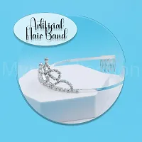 Myra Collection 1 Pcs Silver Rhinestone Crown Hair Band Comb/Hairband Tiara Princess Hair Band For Baby Girls And Girls Hair Accessories-thumb2