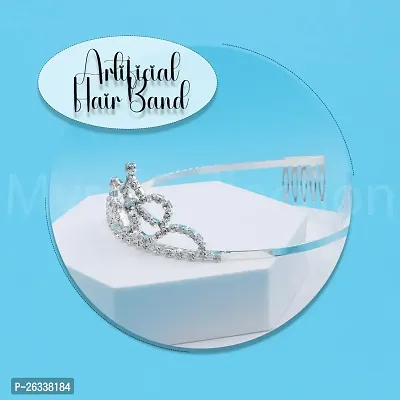 Myra Collection 1 Pcs Silver Rhinestone Crown Hair Band Comb/Hairband Tiara Princess Hair Band For Baby Girls And Girls Hair Accessories-thumb3