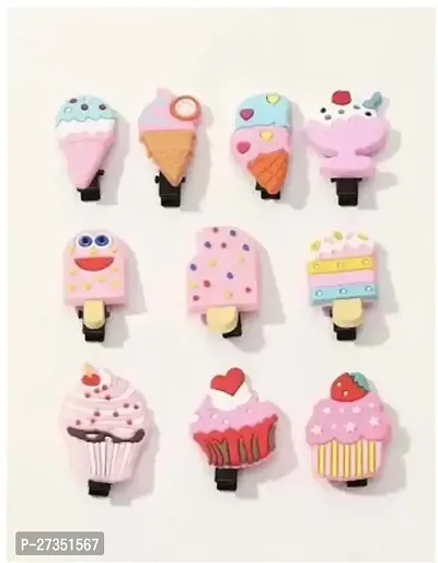 10Pieces Ice Cream Toons Hair Clips For Women-thumb0