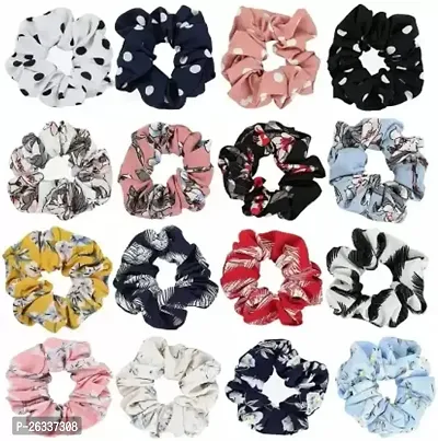 Myra collection? Hair bands Scrunchies Colorful Printed Ties Ropes For Women Pack 24-thumb0