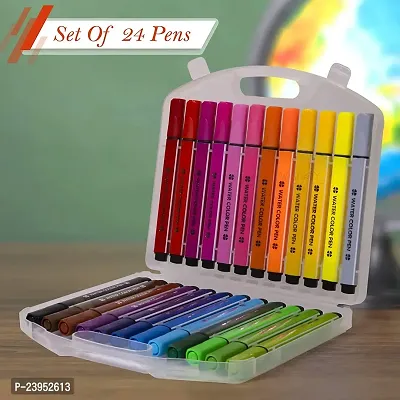 Washable Watercolor Pens Set Colouring Kit Art Markers Colour 24 Watercolor Pen 001-thumb0