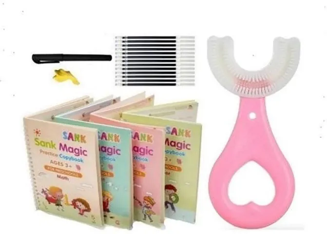 Sank Magic Practice Copybook Magic books for kids and Toothbrush (Magic Book and Toothbrush)