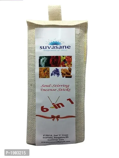 Agarbatti sticks Six Fragrances In One, 128 gms Per Pack, (Rose, Jasmine, Sandal, Champa, Lavender, Fruity - 15 Sticks Each) Black 9