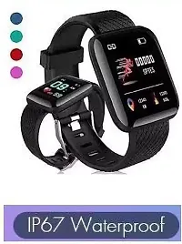 ID116 Plus Smart Bracelet Fitness Tracker Color Screen Smartwatch Heart Rate Blood Pressure Pedometer Sleep Monitor (Black)-thumb1