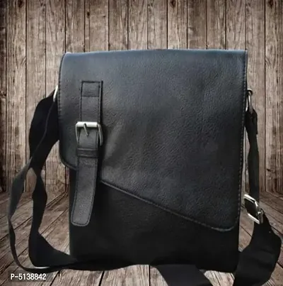 Stylish Trendy Black PU Sling Bags For Women-thumb0