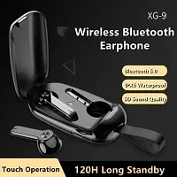 Aloof KW-21 Earbuds Wireless Charging Case Waterproof 5H Playback Bluetooth Headphones LED Power Display Stereo Earphones, Touch Control in-Ear Earbuds with USB-C for Sports Work Black-thumb1