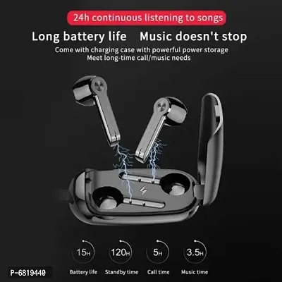 Aloof KW-21 Earbuds Wireless Charging Case Waterproof 5H Playback Bluetooth Headphones LED Power Display Stereo Earphones, Touch Control in-Ear Earbuds with USB-C for Sports Work Black-thumb3