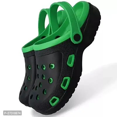 Ayansh Sales Men Black/Green Clogs Sandal-thumb3