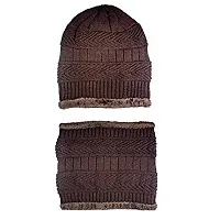 Stylish Woolen Beanie Cap with Neck Warmer for Unisex-thumb2