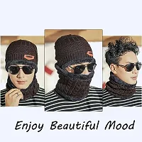 Stylish Woolen Beanie Cap with Neck Warmer for Unisex-thumb3