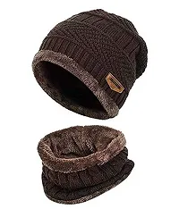 Stylish Woolen Beanie Cap with Neck Warmer for Unisex-thumb2