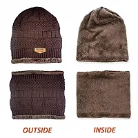 Stylish Woolen Beanie Cap with Neck Warmer for Unisex-thumb1