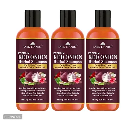 Park Daniel Red Onion Oil Herbal Shampoo 3Bottle 300 Ml Hair Care Shampoo-thumb0