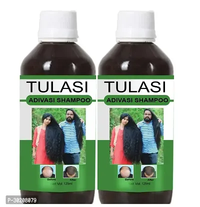 100% Pure  Natural Adivasi Tulsi Herbal Hair Shampoo for Hair Fall And Hair Growths (125ML) Pack of 2-thumb0