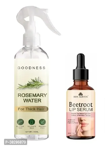 Rosemary Water For Hair Growth And Beetroot Lip Serum 30ML - Combo Pack-thumb0