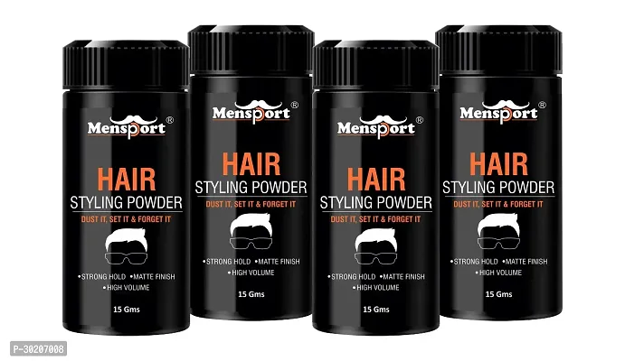 Mensport Hair Volumizing Powder Strong Hold - Matte Finish - 24 Hrs Hold - Natural And Safe Hair Styling Powder Pack Of 4-thumb0