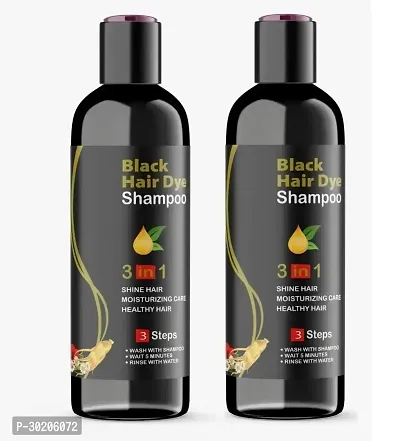 Black Hair Dye 3 In 1 3 Step Shampoo For Shine Hair  Moisturizing Healthy Hair (100ml) Pack of 2-thumb0