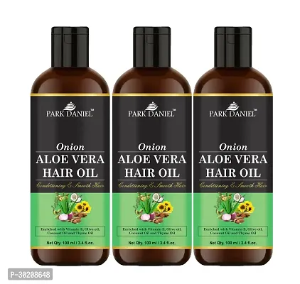 Park Daniel Premium Onion Aloe Vera Hair Oil Enriched With Vitamin E  For Conditioning and Smooth Hair Combo Pack 3 Bottle of 100 ml(300 ml)-thumb0