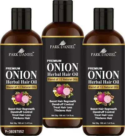 Park Daniel Onion Herbal Hair Oil- 3 Bottles Of 100 Ml - 300 Ml-thumb0