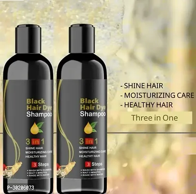 Black Hair Dye 3 In 1 3 Step Shampoo For Shine Hair  Moisturizing Healthy Hair - Pack of 2 Bottle of 100ml-thumb0