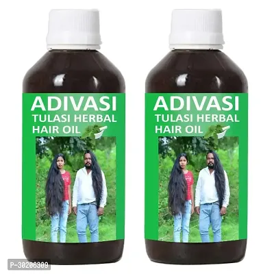 Adivasi Tulsi Herbal Hair Oil for Hair Fall And Hair Growths 100% Ayurvedic Pack of 2 of (60 ML)-thumb0