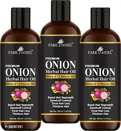 Park Daniel Onion Herbal Hair Oil 3 Bottles Of 100 Ml 300 Ml Hair Care Hair Oil-thumb0