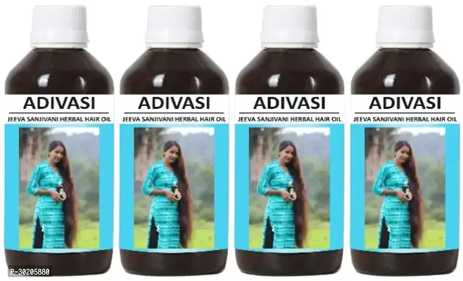 Adivasi Jeeva Sanjivani Herbal Hair Oil Pack of 4 of (60 ML)-thumb0