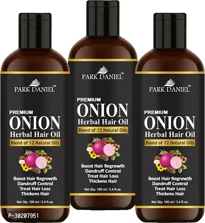 Park Daniel Onion Herbal Hair Oil- 3 Bottles Of 100 Ml - 300 Ml-thumb0