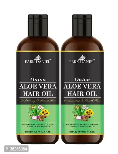 Park Daniel Premium Onion Aloe Vera Hair Oil Enriched With Vitamin E  For Conditioning and Smooth Hair Combo Pack 2 Bottle of 100 ml(200 ml)-thumb0