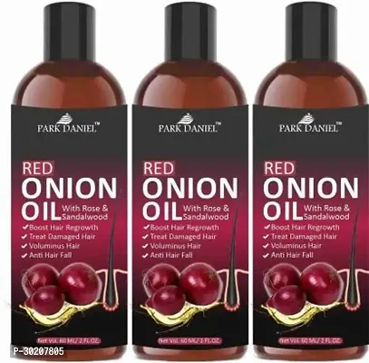 Pure And Natural RED ONION OIL For Hair Regrowth And Anti Hair fall --Pack Of 3-thumb0