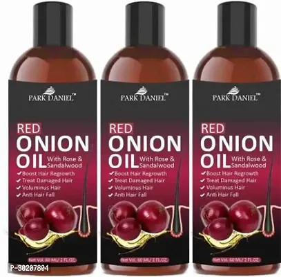 Pure And Natural RED ONION OIL For Hair Regrowth And Anti Hair fall --Pack Of 3-thumb0