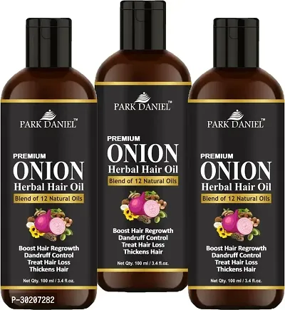 Park Daniel Onion Herbal Hair Oil 3 Bottles Of 100 Ml 300 Ml Hair Care Hair Oil-thumb0