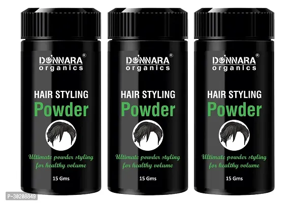 Donnara Organics Hair Volumizing Powder Strong Hold - Matte Finish - 24 Hrs Hold - Natural And Safe Hair Styling Powder Pack Of 3-thumb0