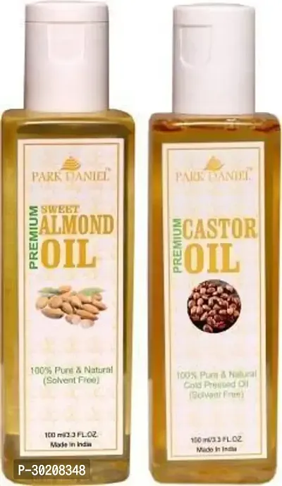 Premium Sweet Almond Oil and Castor oil -Pack Of 2-thumb0