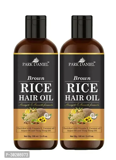 Park Daniel Premium Brown Rice Hair Oil Enriched With Vitamin E   For Strength and Hair Growth Combo Pack 2 Bottle of 100 ml(200 ml)-thumb0