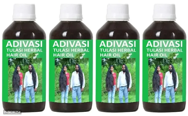 Adivasi Tulsi Herbal Hair Oil for Hair Fall And Hair Growths 100% Ayurvedic Pack of 4 of (125 ML)-thumb0