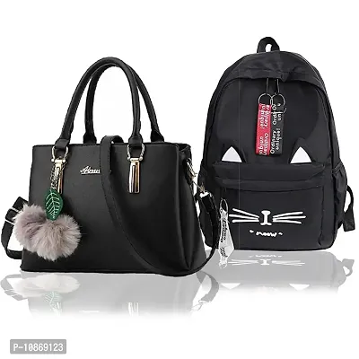 Trendy Cute Handy Hand-Held Shoulder Bag And Backpack Combo For Women-thumb0