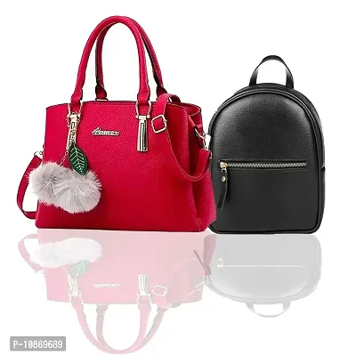 Trendy Cute Handy Hand-Held Shoulder Bag And Backpack Combo For Women