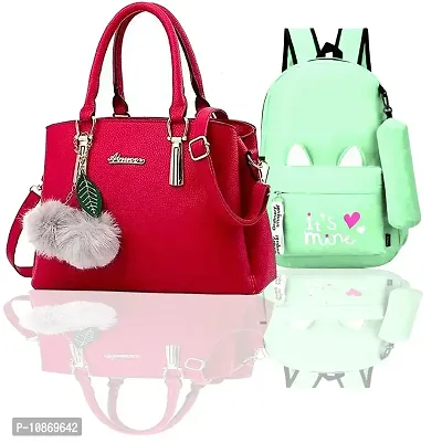 Trendy Cute Handy Hand-Held Shoulder Bag And Backpack Combo For Women