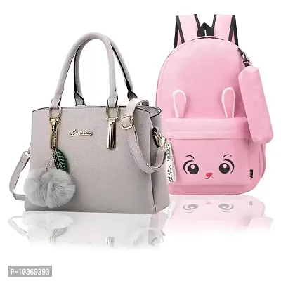 Trendy Cute Handy Hand-Held Shoulder Bag And Backpack Combo For Women