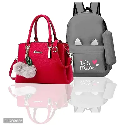 Trendy Cute Handy Hand-Held Shoulder Bag And Backpack Combo For Women