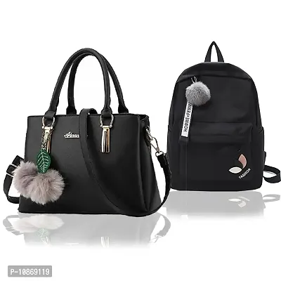 Trendy Cute Handy Hand-Held Shoulder Bag And Backpack Combo For Women-thumb0